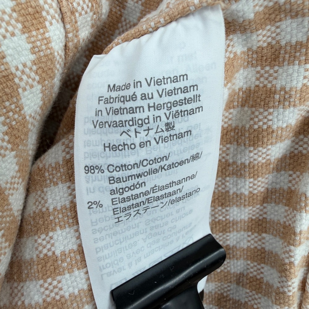 Madewell Slim Emmett Wide-Leg Crop Pants 26 Tan White Gingham Check Cottagecore - Picture 7 of 11